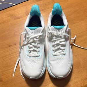Hoka Women's Sneakers in White and Light Blue